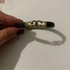 Gucci Gold Logo Bracelet with Black Band